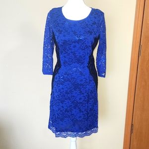 Bar III Blue and Black Lace Dress Size Small